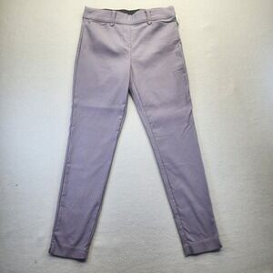 Maurices Skinny Ankle Pants Purple Bengaline Mid Rise Textured Trousers M REG